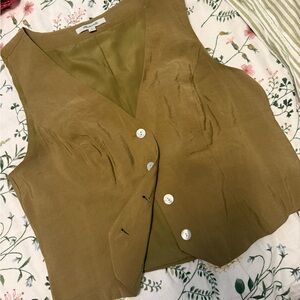 Madewell Olive Sleeveless Blouse